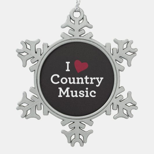 Ornement Flocon De Neige J'aime la musique country (Devant)