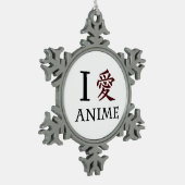 Ornement Flocon De Neige J'aime l'Anime (Gauche)