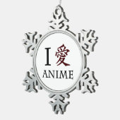 Ornement Flocon De Neige J'aime l'Anime (Vue impression)