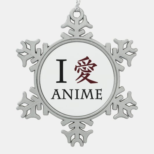 Ornement Flocon De Neige J'aime l'Anime (Devant)