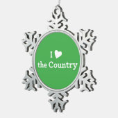 Ornement Flocon De Neige J'aime le pays (Vue impression)