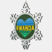 Ornement Flocon De Neige J'aime le Rwanda, le coeur rwandais rwandais (Vue impression)