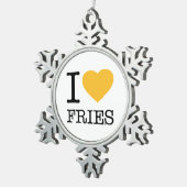 ORNEMENT FLOCON DE NEIGE J'AIME LES FRITES (Vue impression)