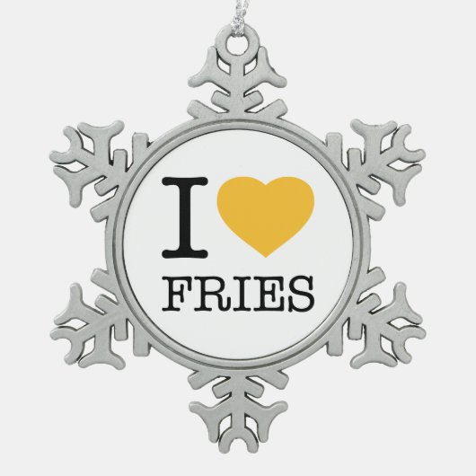 ORNEMENT FLOCON DE NEIGE J'AIME LES FRITES (Devant)