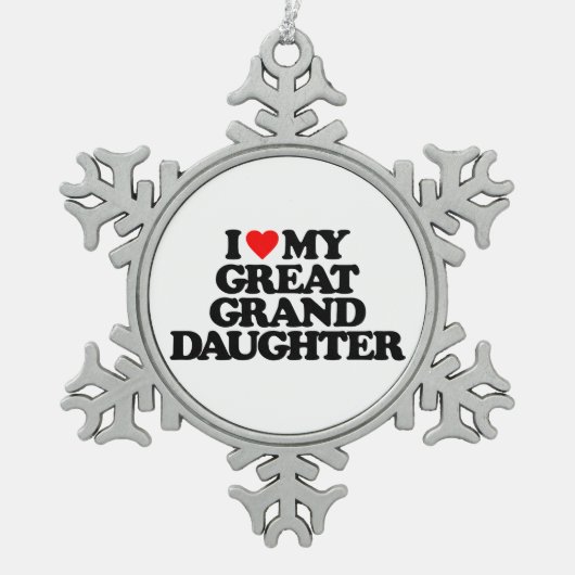 ORNEMENT FLOCON DE NEIGE J'AIME MON ARRIÈRE-PETITE-FILLE (Devant)