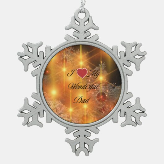 Ornement Flocon De Neige J'Aime Mon Merveilleux Père (Devant)