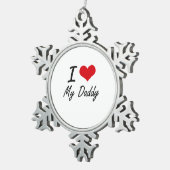Ornement Flocon De Neige J'aime mon papa (Vue impression)