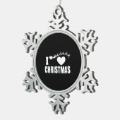 Ornement Flocon De Neige J'aime Noël (Vue impression)