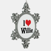 Ornement Flocon De Neige J'aime Willie (Gauche)