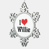 Ornement Flocon De Neige J'aime Willie (Vue impression)