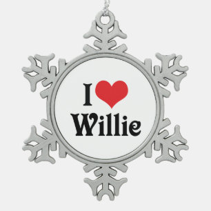 Ornement Flocon De Neige J'aime Willie