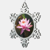 Ornement Flocon De Neige Jardin d'eau rose rose Nénuphar éclairé (Vue impression)