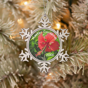 Ornement Flocon De Neige Jardinier Maître Fleur Tropicale Colorée Fête