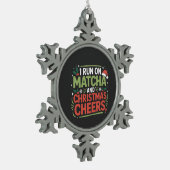 Ornement Flocon De Neige Je cours sur Matcha et Noël Cheers Boisson Verte (Gauche)