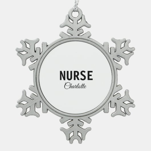 Ornement Flocon De Neige Je suis infirmière médecin expert ajouter votre no (Devant)
