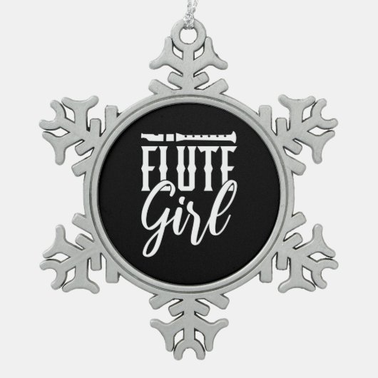 Ornement Flocon De Neige Je Suis Une Fille Flute (Devant)