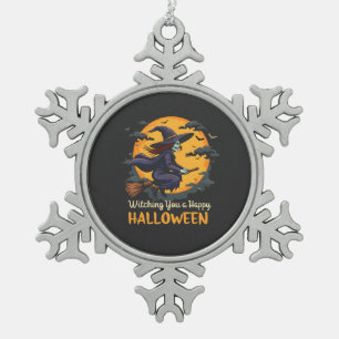 Ornement Flocon De Neige Je vous souhaite une joyeuse sorcière d'Halloween