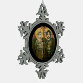 Ornement Flocon De Neige Jésus avec Abbot Coptic Icon (Gauche)