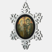 Ornement Flocon De Neige Jésus avec Abbot Coptic Icon (Vue impression)