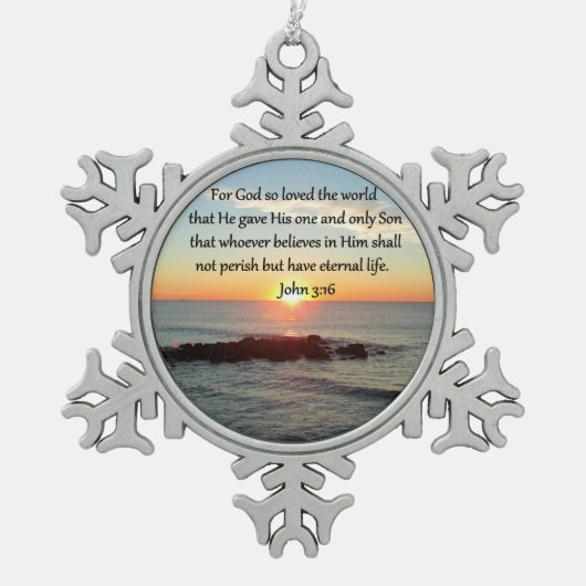 ORNEMENT FLOCON DE NEIGE JOHN 3:16 BRISER JOHN (Devant)