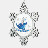 Ornement Flocon De Neige Jolie baleine à bosse de Noël (Vue impression)