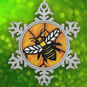 Ornement Flocon De Neige Jolie veste Jaune Bee Honeypeb