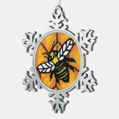 Ornement Flocon De Neige Jolie veste Jaune Bee Honeypeb (Vue impression)