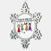 Ornement Flocon De Neige Jote Kids Cartoon Orthographe Enseignants (Vue impression)