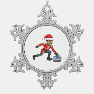 Ornement Flocon De Neige Joueur de curling Casse-Noisette Fêtes Sports d'h