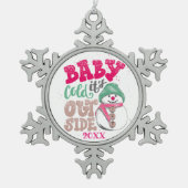 Ornement Flocon De Neige Joyeuse famille de Noël et première (Devant)