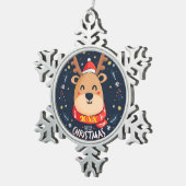 Ornement Flocon De Neige Joyeuse famille de Noël et première (Vue impression)