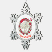 Ornement Flocon De Neige Joyeuses fêtes Octopus (Vue impression)