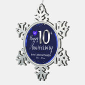 Ornement Flocon De Neige Joyeux 10e anniversaire de Mariage (Vue impression)