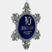 Ornement Flocon De Neige Joyeux 10e anniversaire de Mariage (Gauche)