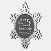 Ornement Flocon De Neige Joyeux 25e anniversaire de Mariage (Vue impression)