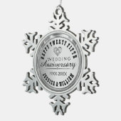 Ornement Flocon De Neige Joyeux 25E Anniversaire Du Mariage (Vue impression)