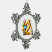 Ornement Flocon De Neige Joyeux 2ème anniversaire (Gauche)