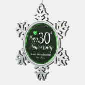 Ornement Flocon De Neige Joyeux 30e anniversaire de Mariage (Vue impression)