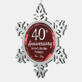 Ornement Flocon De Neige Joyeux 40e anniversaire de Mariage (Vue impression)