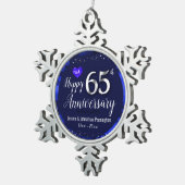 Ornement Flocon De Neige Joyeux 65e anniversaire de Mariage (Vue impression)
