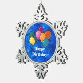 Ornement Flocon De Neige "Joyeux anniversaire", Ballons de fête (Vue impression)