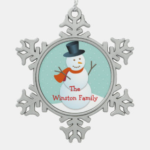 Ornement Flocon De Neige Joyeux bonhomme de neige Noël salutation