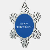 Ornement Flocon De Neige Joyeux Chrismukkah bleu Jour juif (Vue impression)