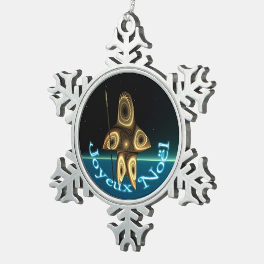Ornement Flocon De Neige Joyeux Noё l - Chasseur inuit fragile (Vue impression)
