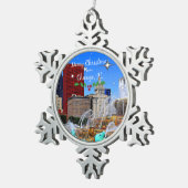 Ornement Flocon De Neige Joyeux Noël à Chicago (Vue impression)