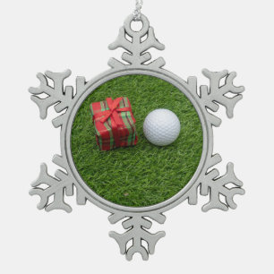 Ornement Flocon De Neige Joyeux Noël au golfeur avec le golf home deco