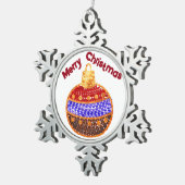 Ornement Flocon De Neige Joyeux Noël - Bauble brillant avec des paillettes (Vue impression)