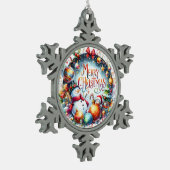 Ornement Flocon De Neige Joyeux Noël cadeau de Noël (Gauche)