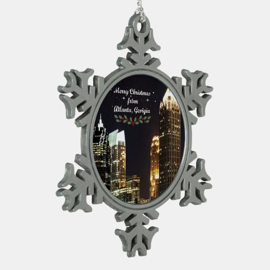 Ornement Flocon De Neige Joyeux Noël d'Atlanta, Géorgie (Gauche)