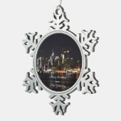 Ornement Flocon De Neige Joyeux Noël de New York (Vue impression)